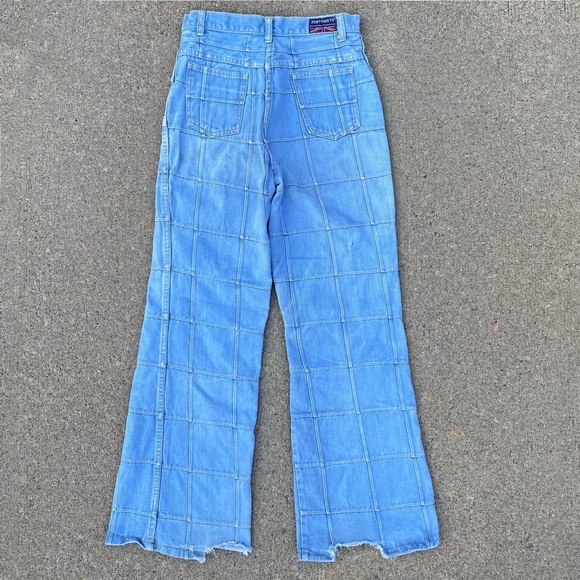 Vintage 1970's Brittania Pentimento Windowpane Bell Bottoms Flares - Picture 2 of 4